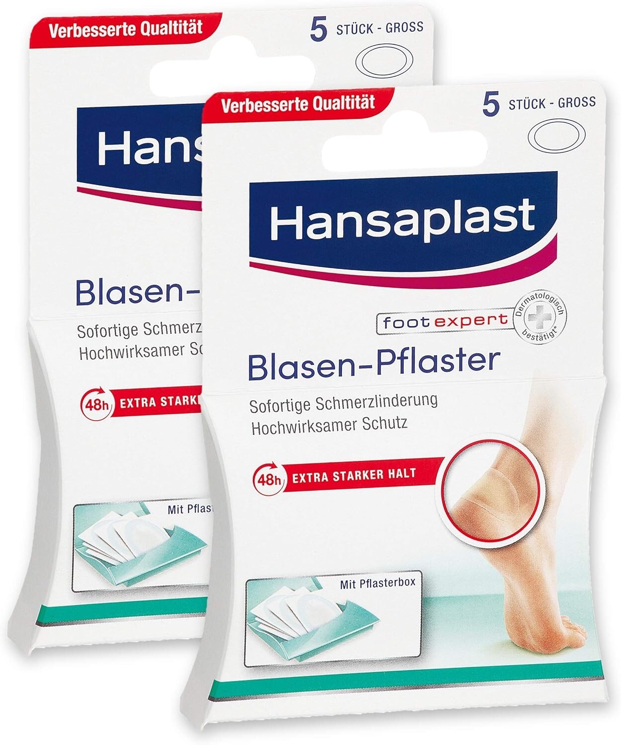 Hansaplast 2x 5 Blasen Pflaster 48h starker Halt sofortige Schmerzlinderung
