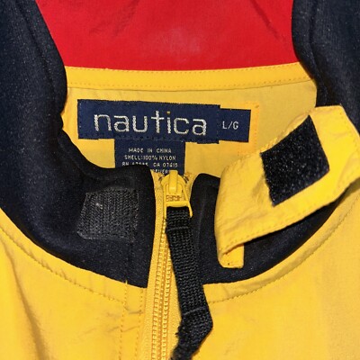 Nautica Yellow Scuba Diving Mesh Scallop Pocket Jacket Boat / Ship