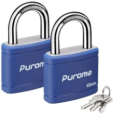 2 Pack Keyed Padlock With 3 Keys Alike 1.1 Inch Locker Lock 40mm Heavyduty Locks