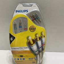 Philips 6ft Component Video Cable 24K Gold Plated Connectors DVD TV SAT RECEIVER