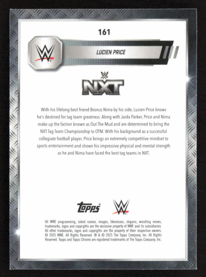 2025 Topps WWE Chrome 161 Lucien Price XFractor Refractor eBay