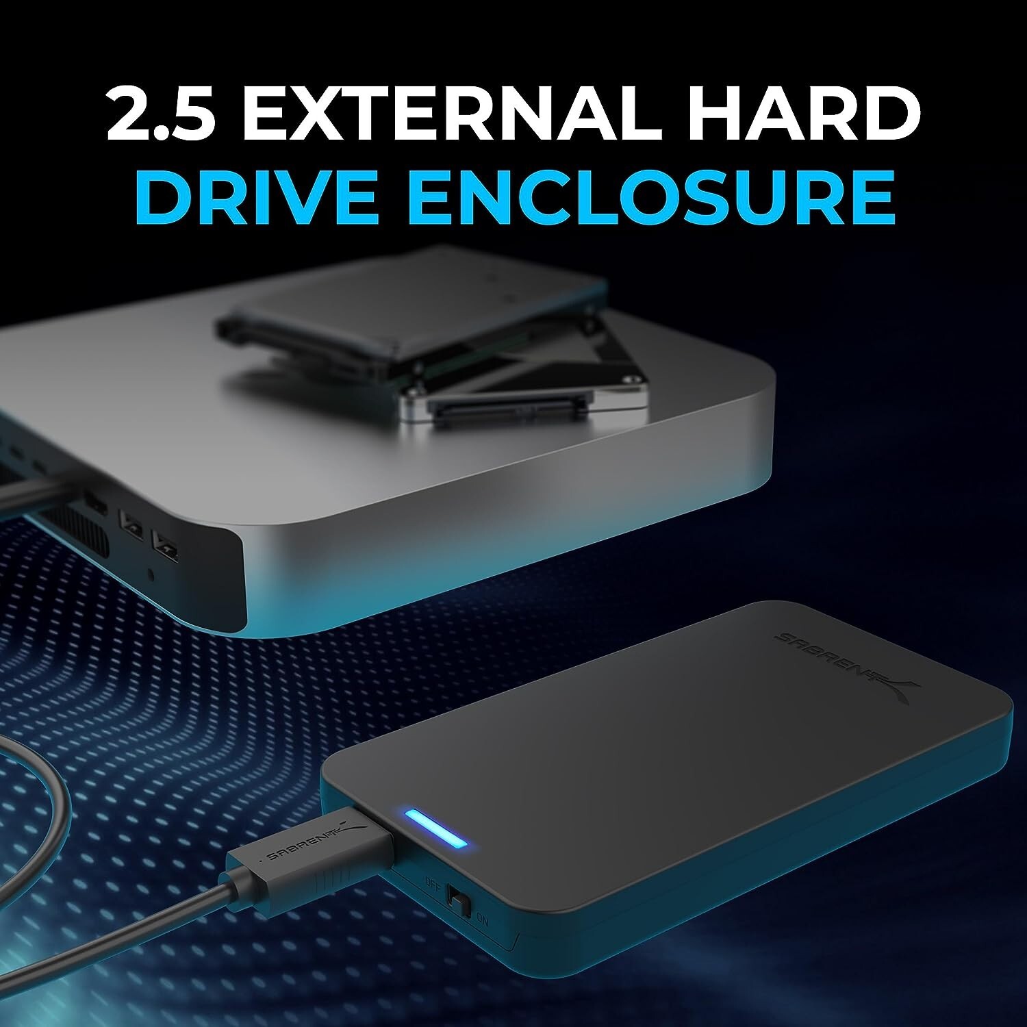 8 Terabyte External Hard Drive USB 3.0 Case SATA III 2.5 Enclosure Tool