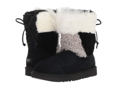 ugg classic patchwork fluff boots
