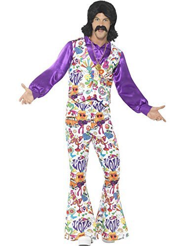 60s Singer Costume Mens Multi Coloured
