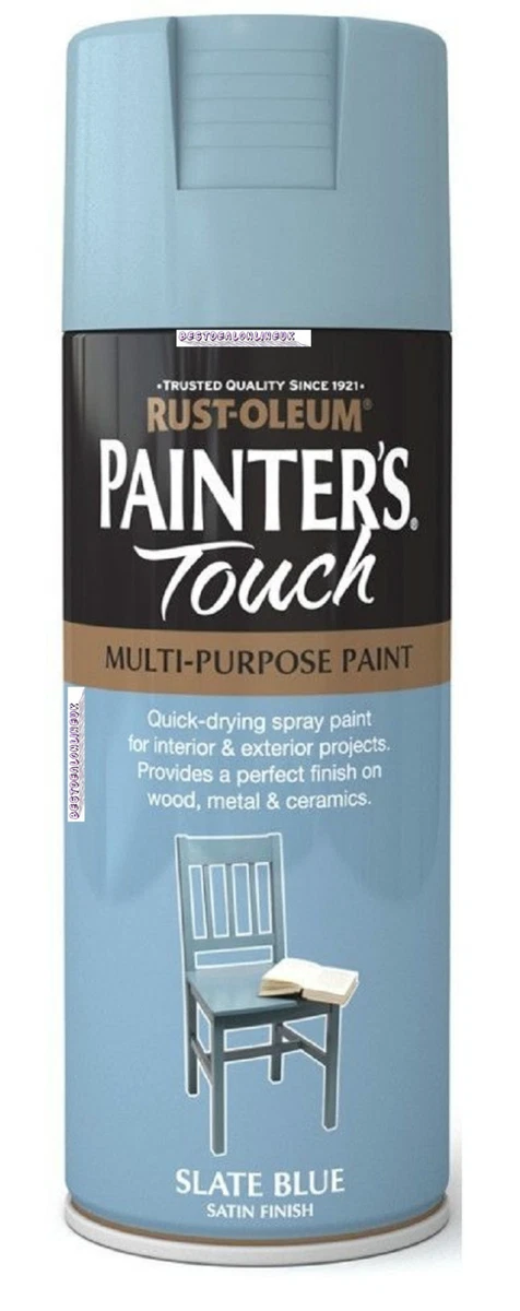 RustOleum 400ml MultiPurpose Slate Blue Satin Spray Paint for Wood Metal  Ceramic