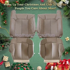 For 1999-2002 Chevy Silverado 1500 2500 Front Leather Seat Covers Med Tan 522
