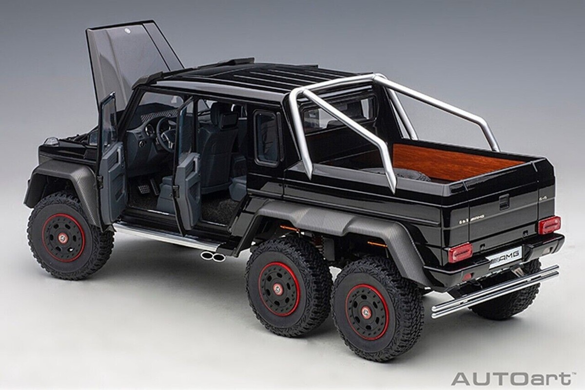 1/18 Mercedes Benz G63 Amg 6X6 Gloss Black Model Car By Autoart
