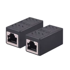 2pcs RJ45 Inline Coupler Cat7/Cat6 Ethernet Network Cable Extender Connector