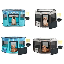 VEVOR Foldable Pet Playpen Portable Dog Playpen Crate Rectangle Octagon Round