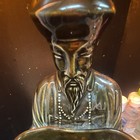 Green Glazed Ceramic Figural Table Lamp w/ Drum Shade Knob Control Corded — photo 3