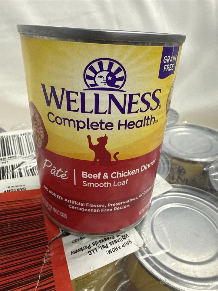11 cans Wellness Complete Health Beef & Chicken Wet Canned Cat Food BB 09/2027 - Image 2 of 4