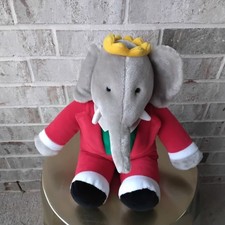Vintage Gund Plush Toy, Babar The Elephant, 1988 Retired Macys, Wrist Tags 14"