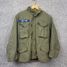 Vintage US Army Cold Weather Field Coat M-65 Mens Small Short Green 1970s
