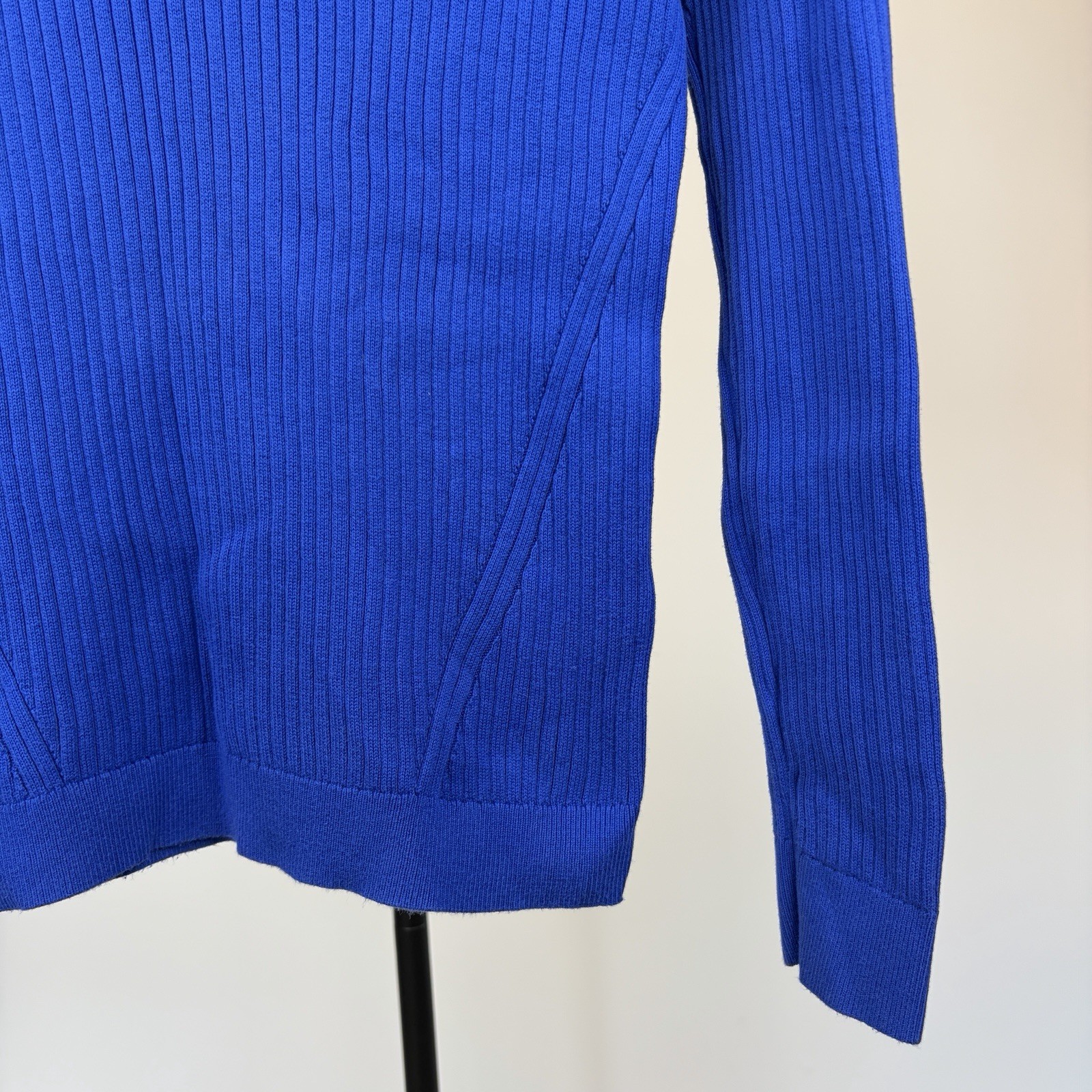Lands' End Blue Ribbed Turtleneck Sweater Jumper Size Small image 2