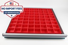 112 Piece Red Plastic Box Assortment 2 Inch Deep 3 Sizes Drawer Organizer