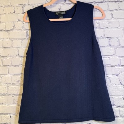 Dialouge Rayon/nylon Dressy  Dressy  Knit  Tank Navy Small