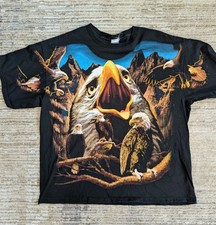 Vintage Freeze Bald Eagle Graphic T Shirt XXL USA Made Wildlife Nature 90s