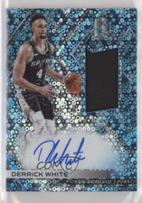 2017 Panini Spectra Rookie Jersey Neon Blue Prizm 14/99 Derrick White Auto 06mc