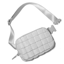 Trending Gifts for Women Puffer Crossbody Bags for Women Belt Bag Light Grey