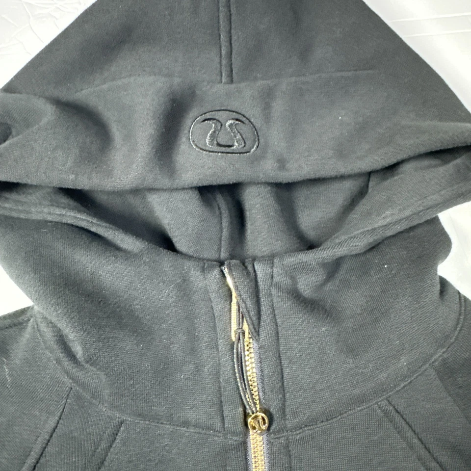 Sudadera con capucha negra Lululemon para mujer de gran tamaño media cremallera XS #2512 Foto 4 de 4