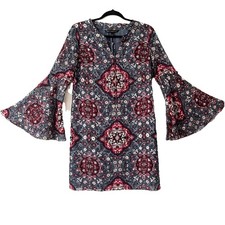 White House Black Market Sheath Dress Size S Stretch Bell Sleeve Career Office