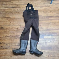 TIDEWE Brown Bootfoot Waders, 2-Ply Nylon/PVC for Fishing & Hunting Size 12