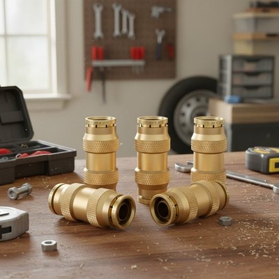 5/8'' Quick Push to Connect Fittings Brass Union Straight Joint DOT Approved 5...