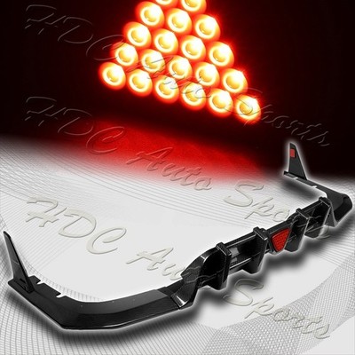 For 2018-2021 Kia Stinger Carbon Fiber Rear Bumper Diffuser Lip W / LED Light