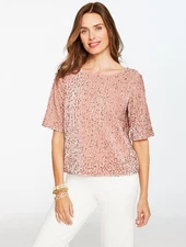 Sequin Velvet Top at Talbots. NWT $139, color CHAMPAGNE, have all size