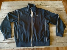 Nike L Black White Windbreaker Track Mesh Lined Men's Full-Zip Jacket - L