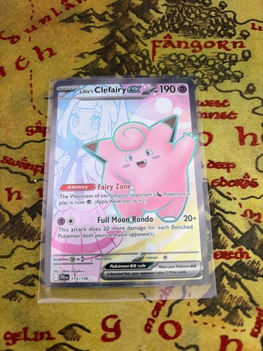 Pokemon Card Lillie's Clefairy ex 173/159 Full Art Journey Together Near Mint