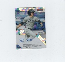 2017 Bowman's Best Atomic Refractor on card Auto RC Dustin Fowler Oakland A's 25