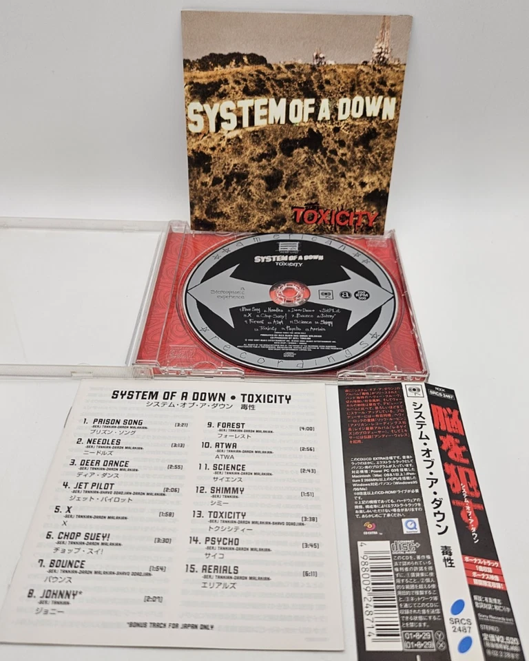 SYSTEM OF A DOWN Toxicity Japan 1st CD SRCS 2487 w/OBI Bonustrack CD-Extra 2001 - Image 2 of 4