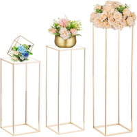 Nuptio Gold Metall BlumenstäNder Vase: 80Cm Hoch, Mit Acrylplatte