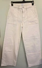 NWOT Time and Tru Women's 10 High Rise Wide Leg Utility Trouser Jeans IVORY