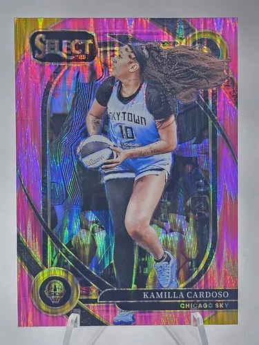2025 Panini Select WNBA Courtside Kamilla Cardoso #208 Pink Flash Prizm Sky