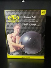 Athletic Works 75cm Yoga Ball, Anti-Burst, Exercises Poses Embossed w/ Air Pump