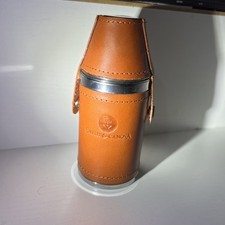 Smith & Canova Leder Jäger Flachmann 6 Oz mit 2 Gläsern und Trichter