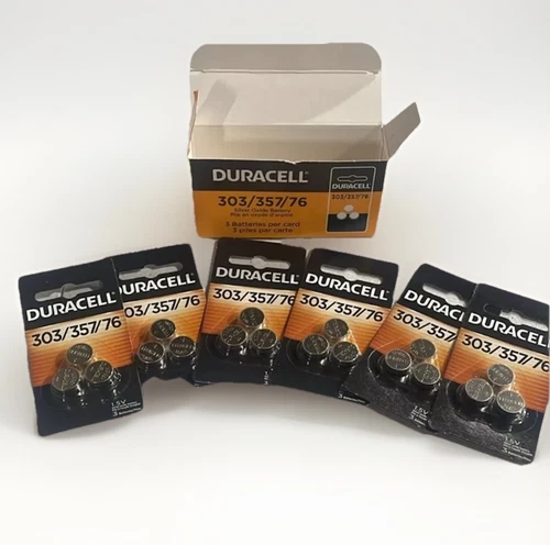 Duracell 303/357/76 Silver Oxide Button Battery  6 x 3 Packs  18  batteries