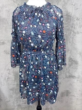 Smukke Womens Floral Cottagecore Smocked Long Sleeve Mini Dress Size M NWT