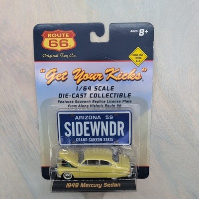 Route 66 Original Toy Car - Get Your Kicks - 1949 SIDEWNDR Mercury Sedan - 1:64