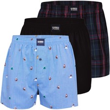 HAPPY SHORTS Confezione da 3 Boxer Uomo Cotone Boxer Web Natale