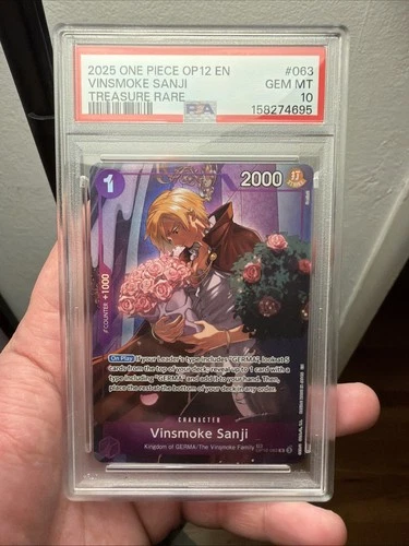 PSA 10 VINSMOKE SANJI ONE PIECE OP12 LEGACY OF THE MASTER TREASURE RARE OP10-063
