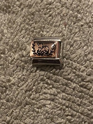 Neu Rotgold Damhirsch Blume italienischer Charm passt allen 9mm klassisches Armband