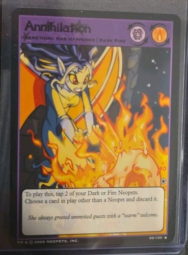 JUEGO NEOPETS ANIQUILACIÓN RARO #36 EL HADA MÁS OSCURO 36/150 COMO NUEVO DE COLECCIÓN - Imagen 2 de 3