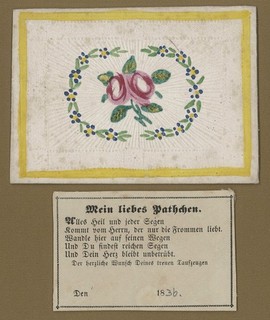 Christening letter godfather letter around 1840 Biedermeier embossed print