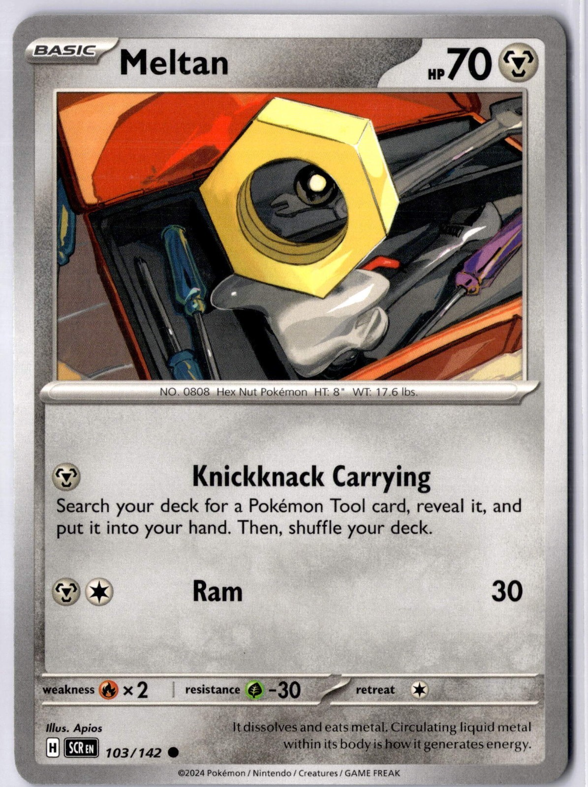 Meltan 103/142 Regular Common - SV07: Stellar Crown - Pokemon TCG Card NM