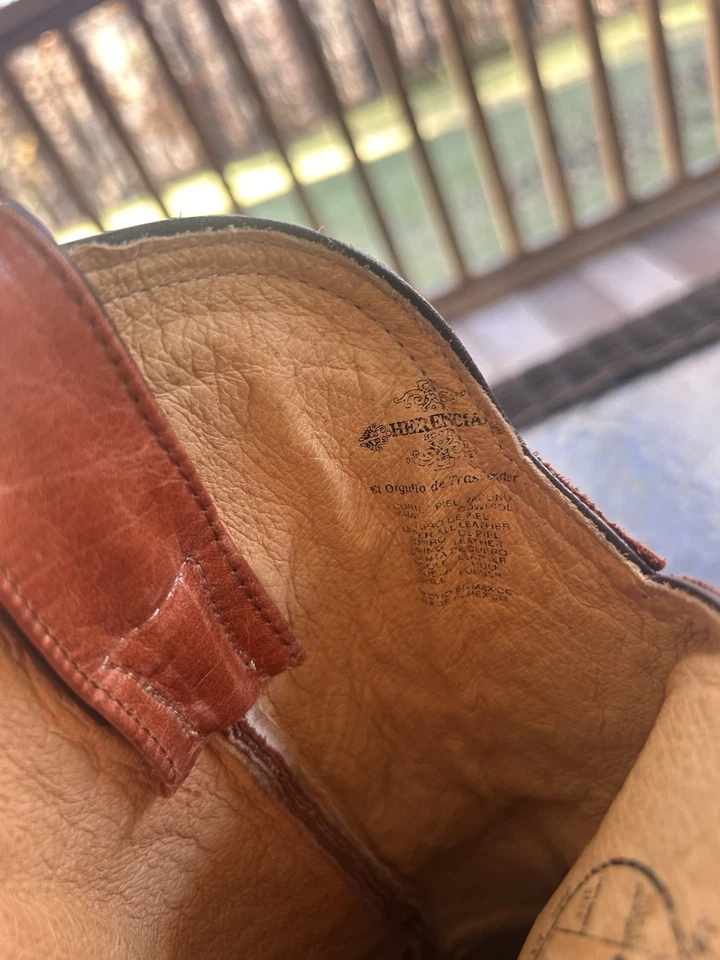 Мужские мексиканские ковбойские сапоги Herencia. Размер 29/D США мужчин 10. Caimon кожи коричневый - Изображение 4 из 4