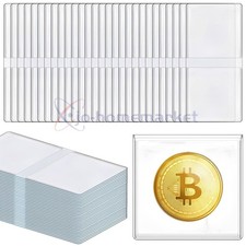 100 Archival Vinyl 2''x2'' Coin Flips - Round Corner - Double Pocket - Non-PVC