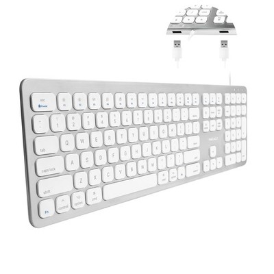 Macally Wired Keyboard for Mac with USB Ports for Mouse - Compatible Apple Ke...